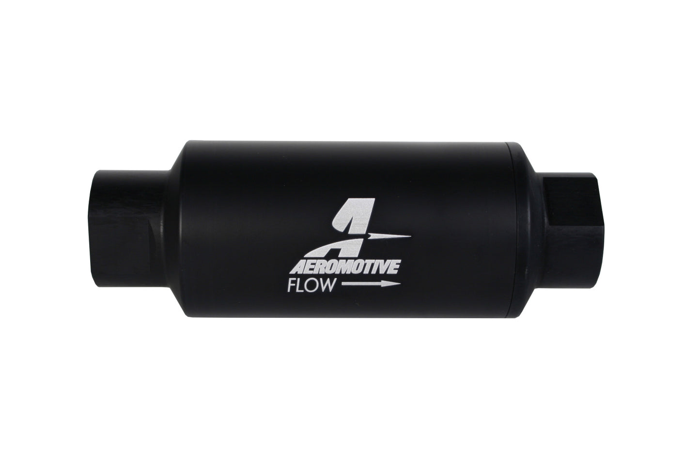 Aeromotive Filter, In-Line, 10-m Microglass Element, ORB-10 Port, Black Hard-Coat, Marine, 2" OD 12346