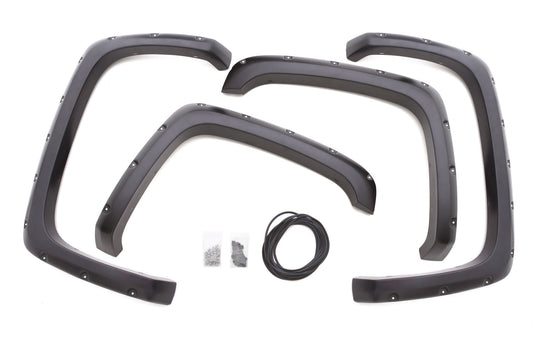 Lund RX103S Elite Series Black Rivet Style Smooth Finish 4-Piece Fender Flare Set For 99-07 Silverado And Sierra 1500; 01-04 Silverado And Sierra 2500; 01-06 Silverado And Sierra 3500 (Ex Dually And Stepside)