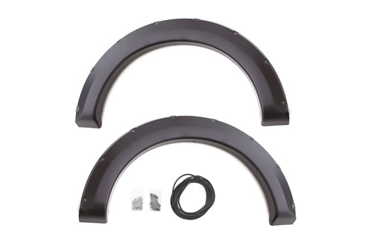 Lund RX311SB Elite Series Black Rivet Style Smooth Finish Rear Fender Flares For 1999-2007 Ford F-250 F-350 (Excludes Dually)