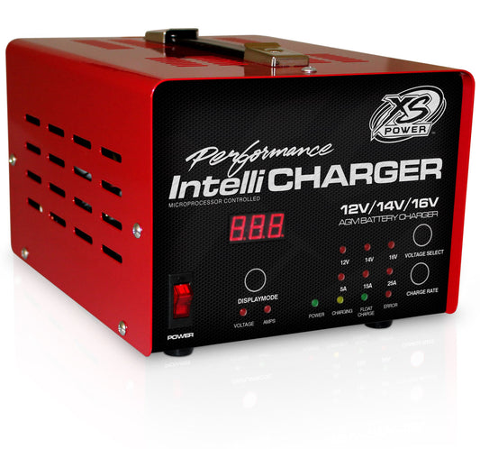 XS Power Batteries 12/16V Battery IntelliCharger, 5A, 15A, 25A, 110/220V Input 1005E