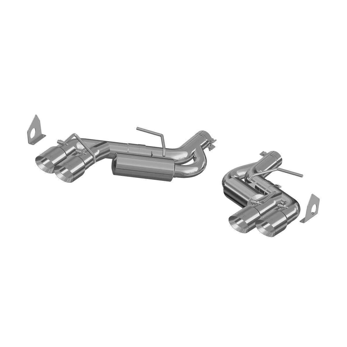 MBRP Exhaust 3in. Dual Axle Back; Quad Tips; Aluminized S7036AL