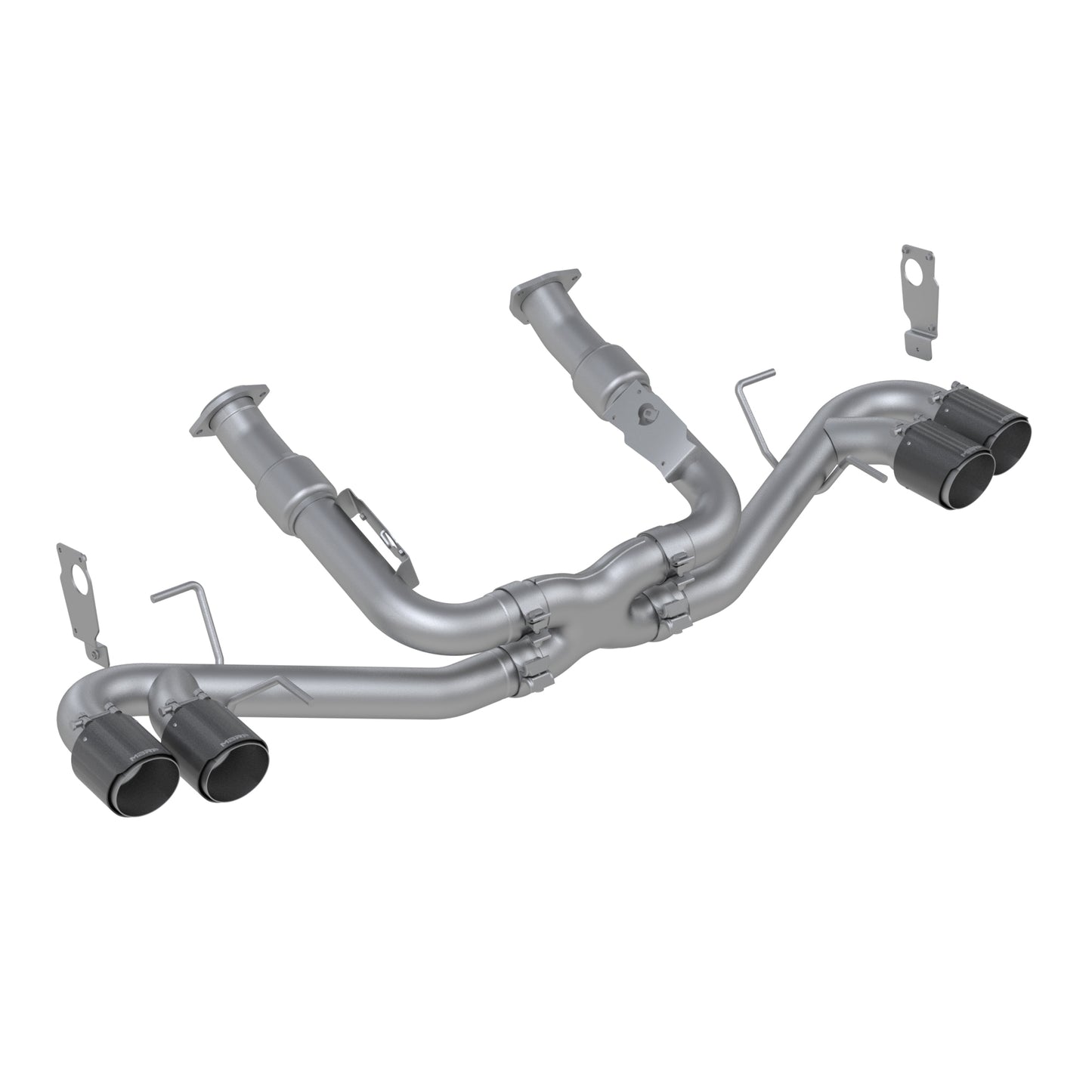 MBRP Exhaust 3in. Cat-Back; Quad Split Rear with 4.5in. Carbon Fiber Tips; T304 S70403CF