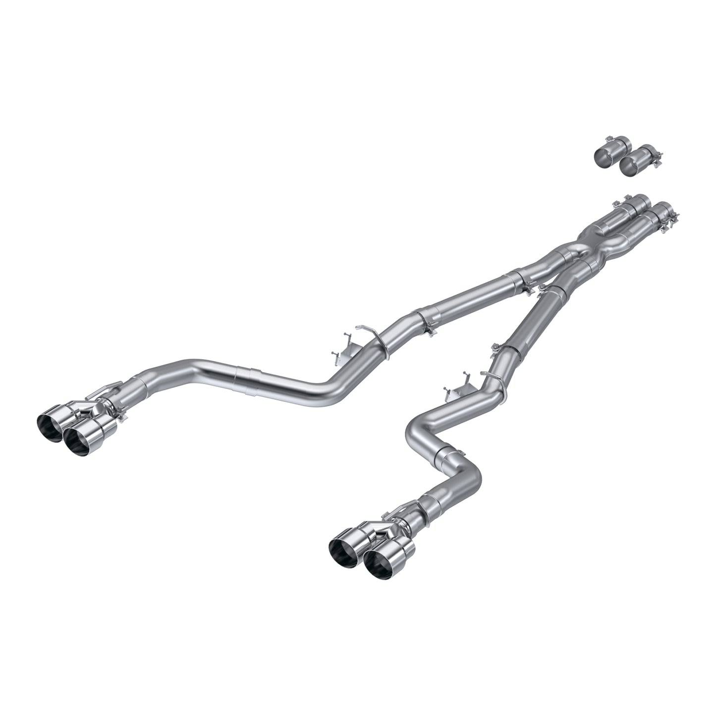 MBRP Exhaust 3in. Cat Back; Dual Rear; Quad Tips S7114AL