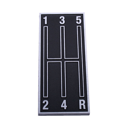 Silver Sport Transmissions 5 Speed Shift Pattern Plate 1968 1969 Camaro With Console OE Look And Quality SLG-F1-NP5