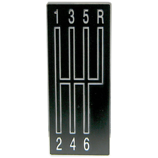 Silver Sport Transmissions 6 Speed Shift Pattern Plate 1968 1969 Camaro With Console OE Look And Quality SLG-F1-NP6
