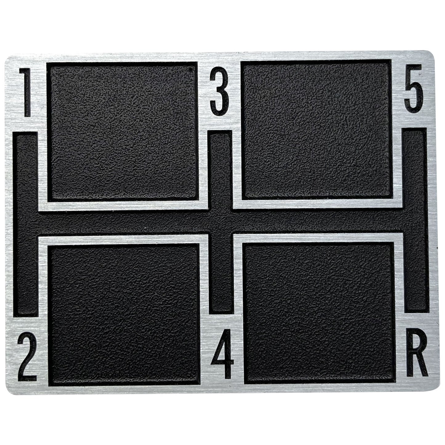 Silver Sport Transmissions 5 Speed Shift Pattern Plate 1970 1971 Camaro With Console OE Look And Quality SLG-F2-NP5