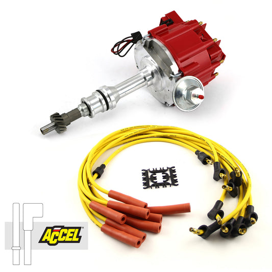 Speedmaster PCE385.1035 Fits Ford 302 351 Cleveland HEI Distributor Accel Spark Plug Wires Ignition Combo Kit