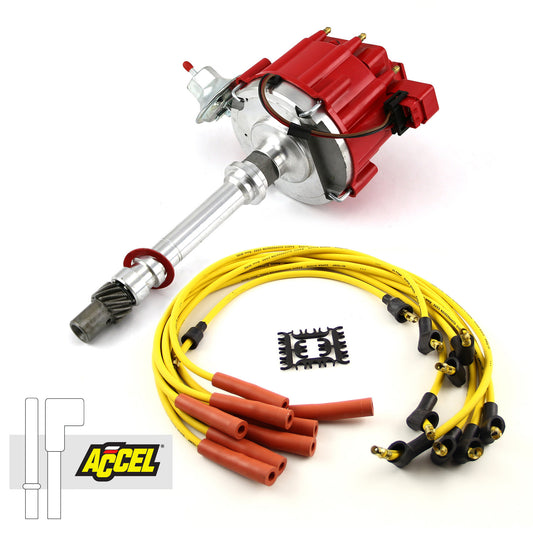 Speedmaster PCE385.1036 Fits Chevy SBC 350 BBC 454 HEI Distributor Accel Spark Plug Wires Ignition Combo Kit