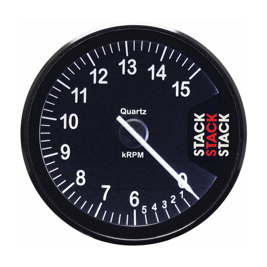 Stack TACHOMETER CLUBMAN 80MM BLACK 0-6-15K RPM ST200-0615