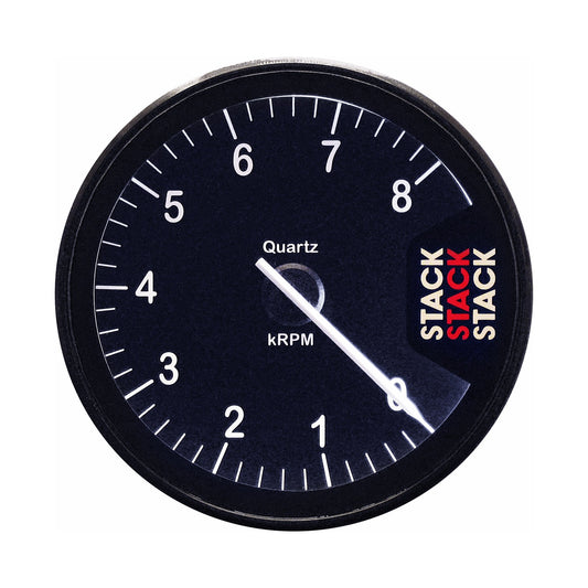 Stack TACHOMETER CLUBMAN 80MM BLACK 0-8K RPM ST200-08