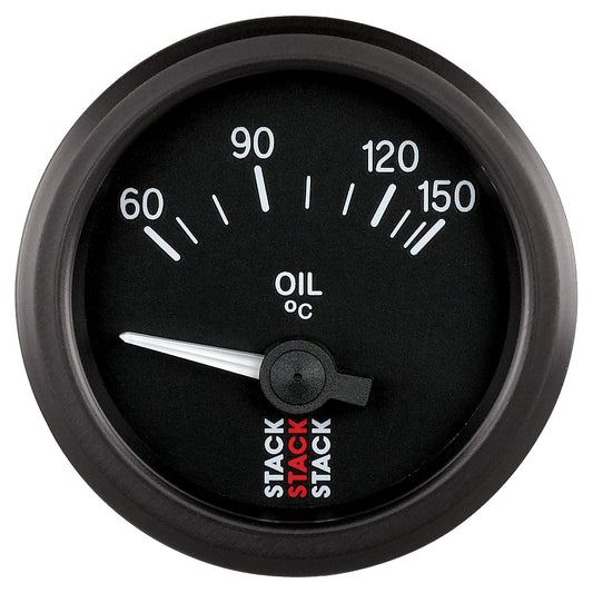 Stack OIL TEMP ELECTRIC 52MM BLK 60-150 Celsius M10 MALE ST3209