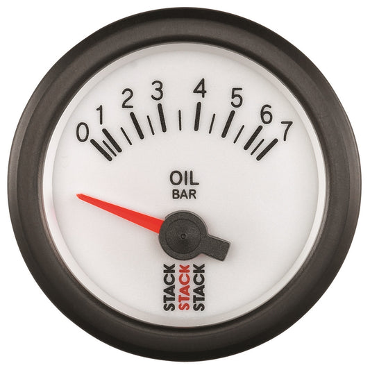 Stack OIL PRESS ELECTRIC 52MM WHT 0-7 BAR M10 MALE ST3251