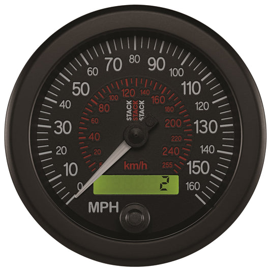 Stack 88MM SPEEDOMETER 0-160 MPH / 260 KM/H STACK BLK ST3801