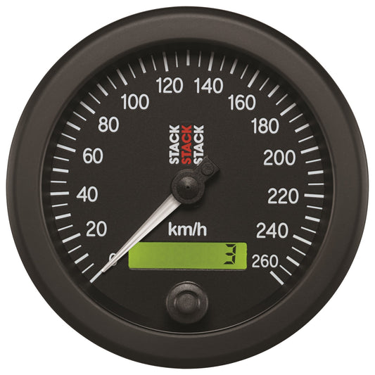 Stack 88MM SPEEDOMETER 0-260 KM/H STACK BLK ST3802