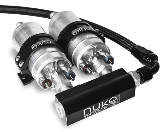 Nuke Performance 4-Port Fuel Log Collector for Dual Walbro GSL392 Fuel Pumps 100-10-203
