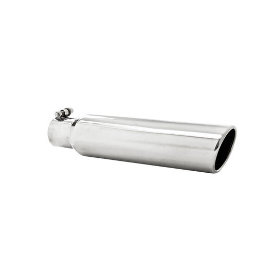 MBRP Exhaust 3.5in. OD; 2.5in. inlet; 16in. in length; Angled Cut Rolled End; Clampless-no weld; T304 T5142