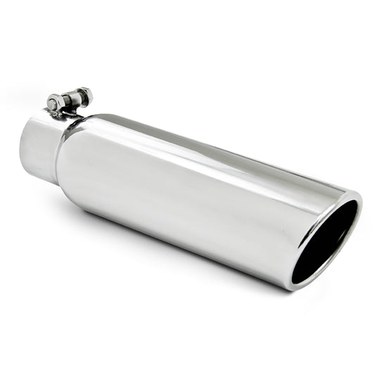 MBRP Exhaust 3.5in. OD; 2.5in. inlet; 12in. in length; Angled Cut Rolled End; Clampless-no weld; T304 T5148