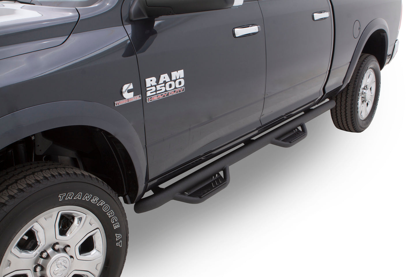 Lund 34641388 Black Steel Terrain HX Step Nerf Bars For 2015-2018 Dodge Ram 1500 Crew Cab