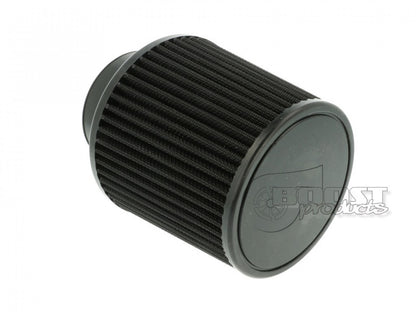 BOOST products Universal Air Filter 76mm (3") ID Connection, 127mm (5") Length, Black IN-LU-127-076