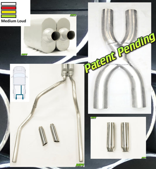 MPI Exhaust System With MPI Performance Muffler And Polished Bright Chrome Tips T122-UBPSCM