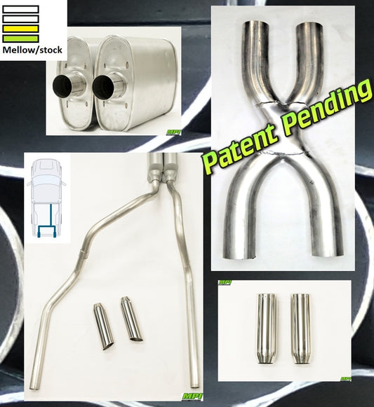 MPI Exhaust System With MPI Turbo Muffler And Polished Bright Chrome Tips T122-UBTBCM