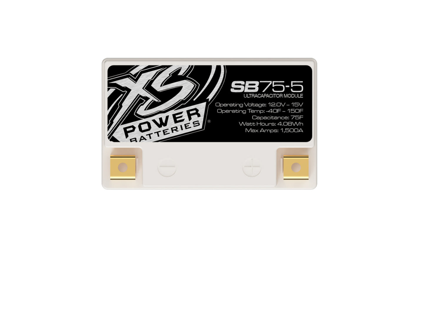 XS Power Batteries 12V Powersports Super Bank Capacitor Modules - M6 Terminal Bolts Included 1500 Max Amps SB75-5