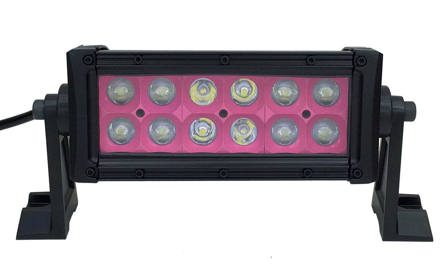 Quake LED - QUU585 - 8 Inch LED Light Bar Dual Row 36 Watt Combo Pink Reflector Ultra Color Series