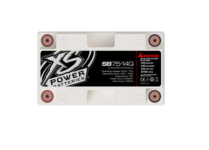 XS Power Batteries 12V Powersports Super Bank Capacitor Modules - M6 Terminal Bolts Included 1500 Max Amps SB75-14Q