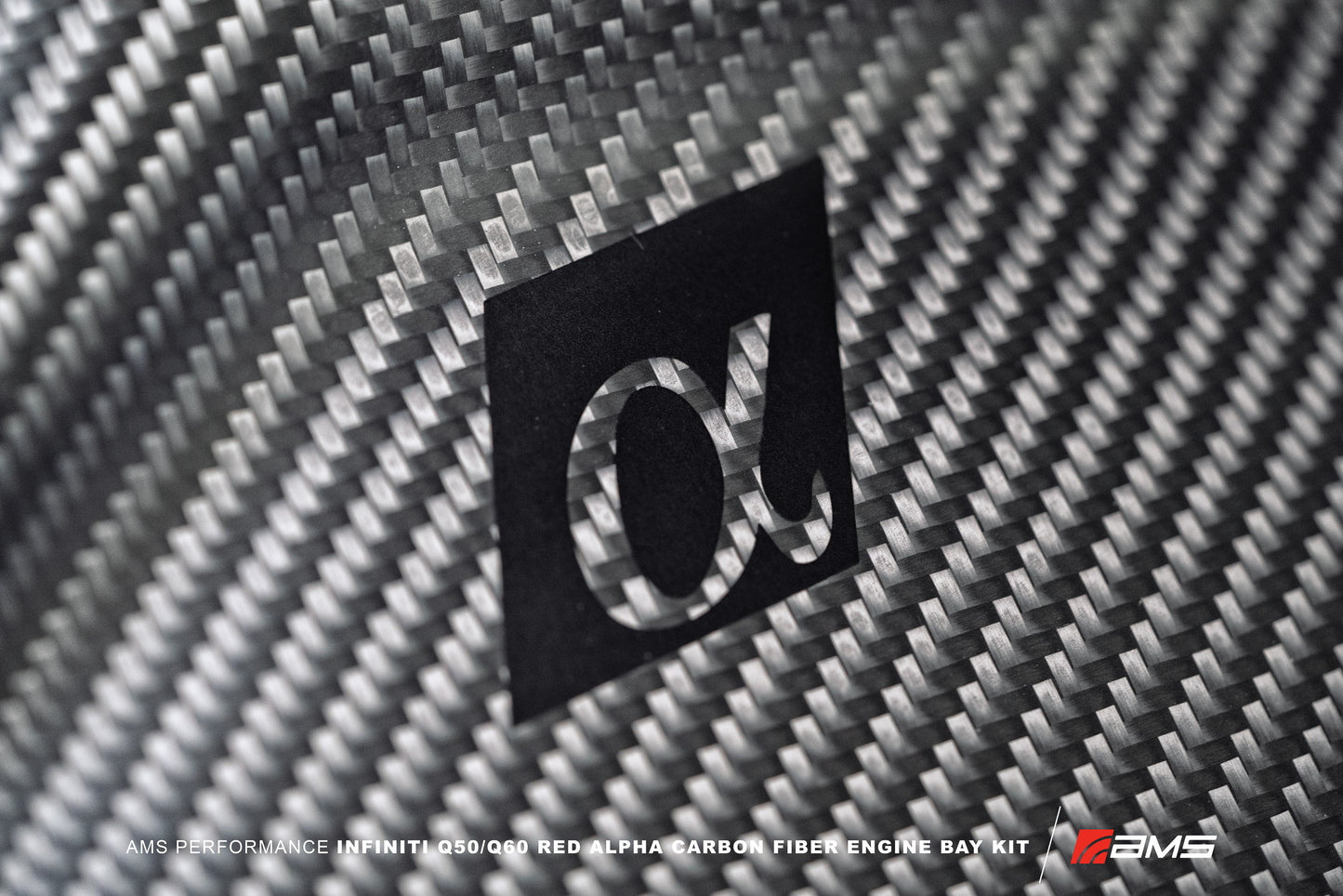 AMS Performance Infiniti Q50 / Q60 Red Alpha Matte Carbon Front Duct AMS-ALP.28.06.0002-1