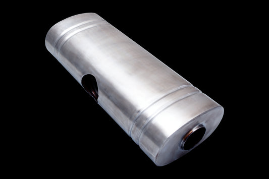 XFORCE 304 Stainless Steel Oval Muffler 8"x 5" X 24" East West Centre 2.5" Centre Inlet Dual 2..25" Outlet VX9E2425225