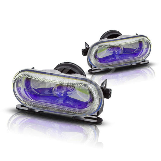 WINJET 4" Rectangular Universal Metal Fog Lights - Rainbow Blue WJ-B2058-C