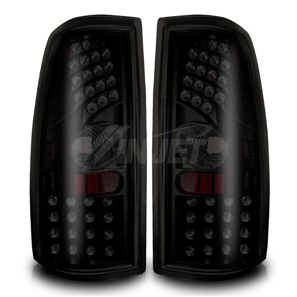 WINJET 1999-2006 CHEVROLET SILVERADO/1999-2003 GMC SIERRA LED Tail Light - Black/Smoke CTWJ-0006-BS