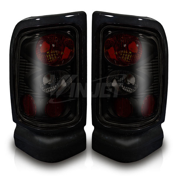 WINJET 1994-2001 Dodge Ram 1500 2500 3500 Altezza Tail Light - Black/Smoke CTWJ-0012-BS