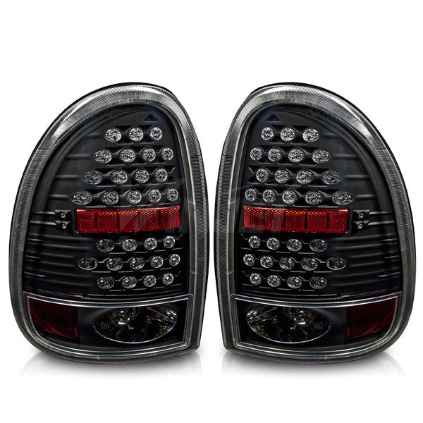 WINJET 1996-2000 Dodge Caravan LED Tail Light - Black/Clear WJ20-0013-04-1072