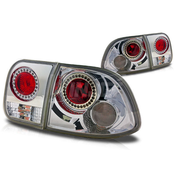 WINJET 1996-1998 Honda Civic 4Dr Altezza Tail Light -(With LED Ring) - Red/Clear WJ20-0030-01-1110