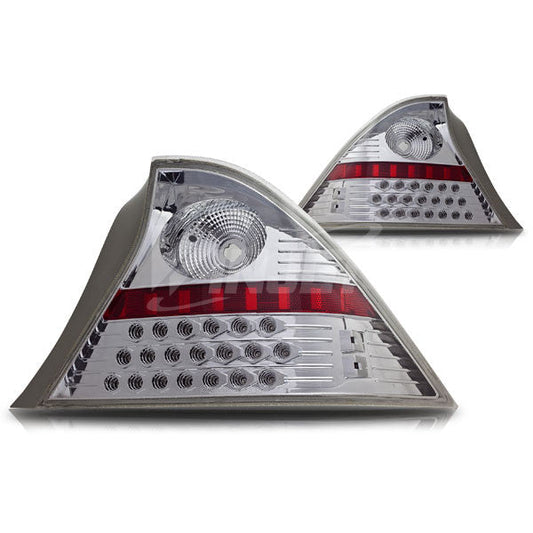 WINJET 2001-2003 Honda Civic 2Dr LED Tail Light - Chrome/Clear CTWJ-0032-CC