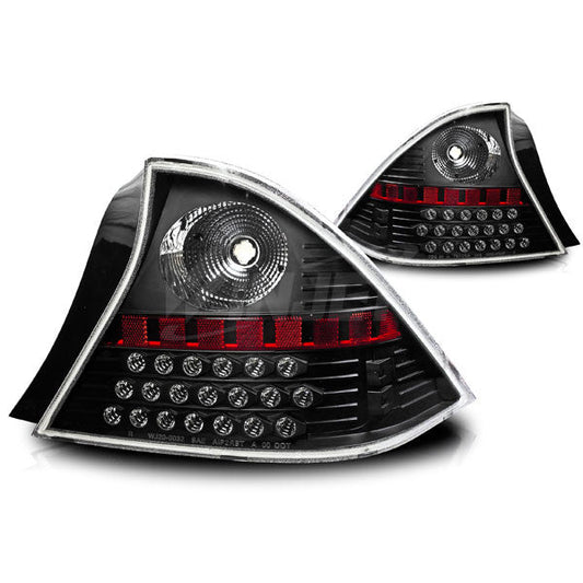 WINJET 2001-2003 Honda Civic 2Dr LED Tail Light - Black/Clear CTWJ-0032-BC