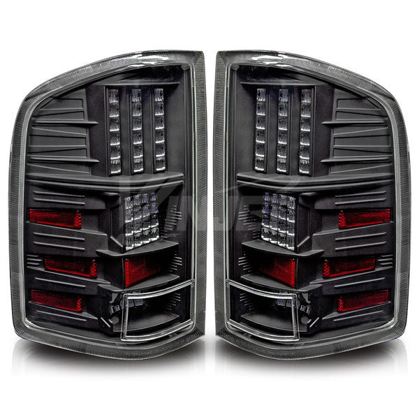 WINJET 2007-2013 Chevrolet Silverado LED Tail Light - Gloss Black/Clear CTWJ-0067-GBC