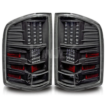 WINJET 2007-2013 Chevrolet Silverado LED Tail Light - Gloss Black/Clear CTWJ-0067-GBC