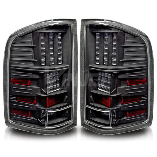 WINJET 2007-2012 Chevrolet Silverado LED Tail Light - Black/Clear WJ20-0067-04-1157