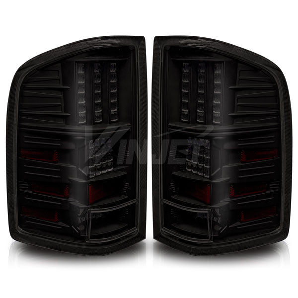 WINJET 2007-2013 Chevrolet Silverado LED Tail Lights - (Black / Smoke) CTWJ-0067-BS