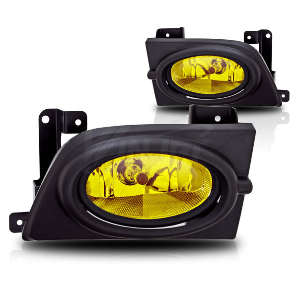 WINJET 2006-2008 Honda Civic 4Dr Fog Light - Wiring Kit Included - Yellow CFWJ-0059-Y