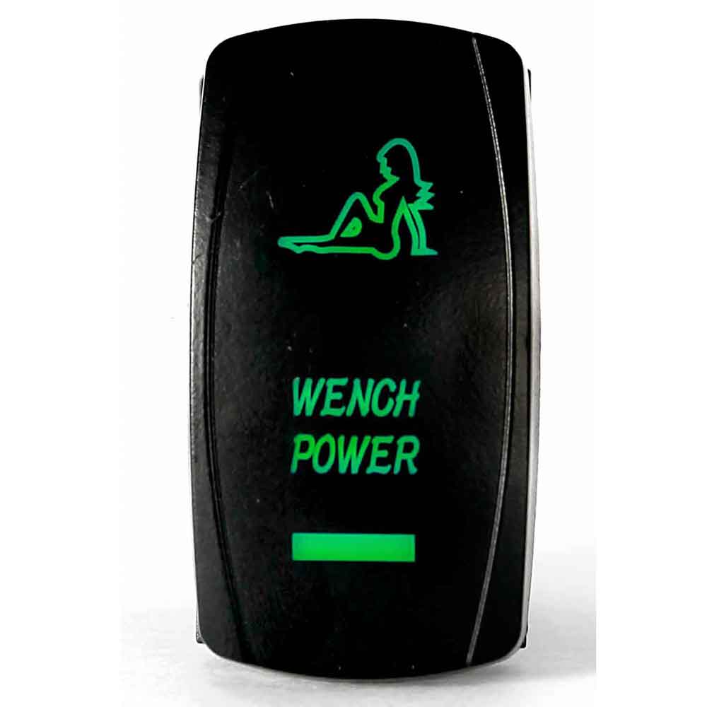 Quake LED - QRS287 - Rocker Switch Wench Power 2 Way 5 Pin Green