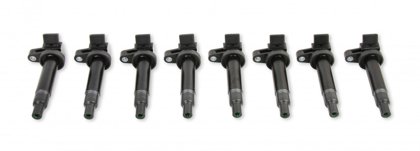 ACCEL Ignition Coils - 1998-2010 Toyota, 4.7L/Lexus 4.3L, V8 Engines, 8-Pack, Black 140083K-8