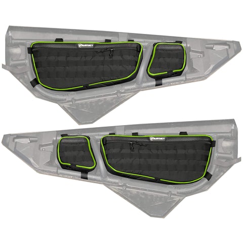 UTV Door Bags For Can-Am X3 Front Pair Driver and Passenger with PALS/MOLLE and Lockable Interior Pistol Pocket Neon Green