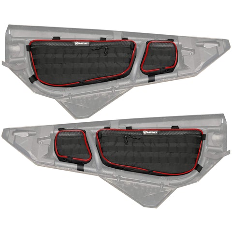 UTV Door Bags For Can-Am X3 Front Pair Driver and Passenger with PALS/MOLLE and Lockable Interior Pistol Pocket Red