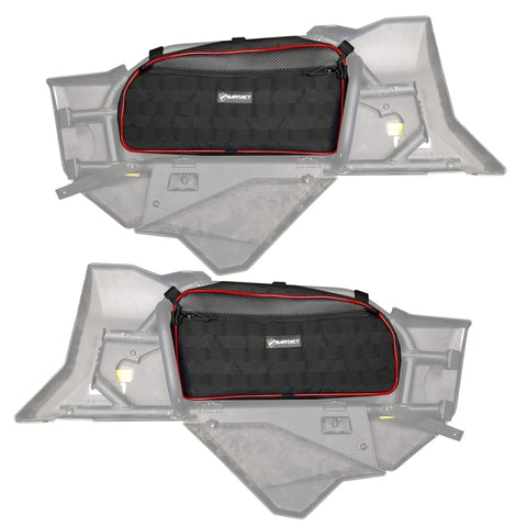 UTV Door Bags for Can-Am X3 Rear Pair Driver and Passenger with PALS/MOLLE and Padded Interior Pocket Red