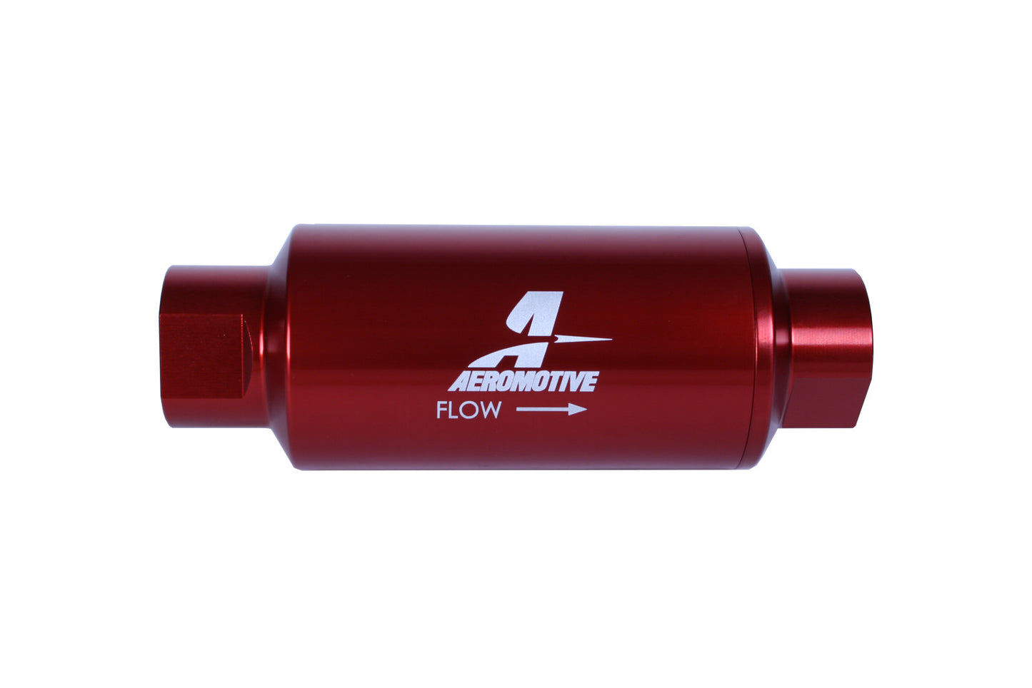 Aeromotive Filter, In-Line, 10-m Microglass Element, ORB-10 Port, Bright-Dip Red, 2" OD 12340