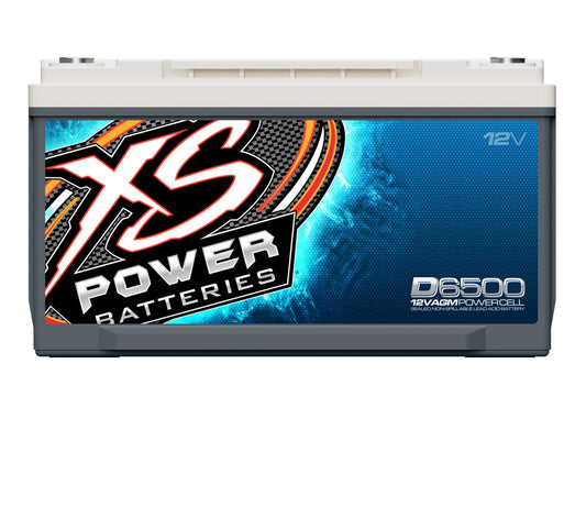 XS Power Batteries 12V AGM D Series Batteries - M6 Terminal Bolts Included 3800 Max Amps D6500