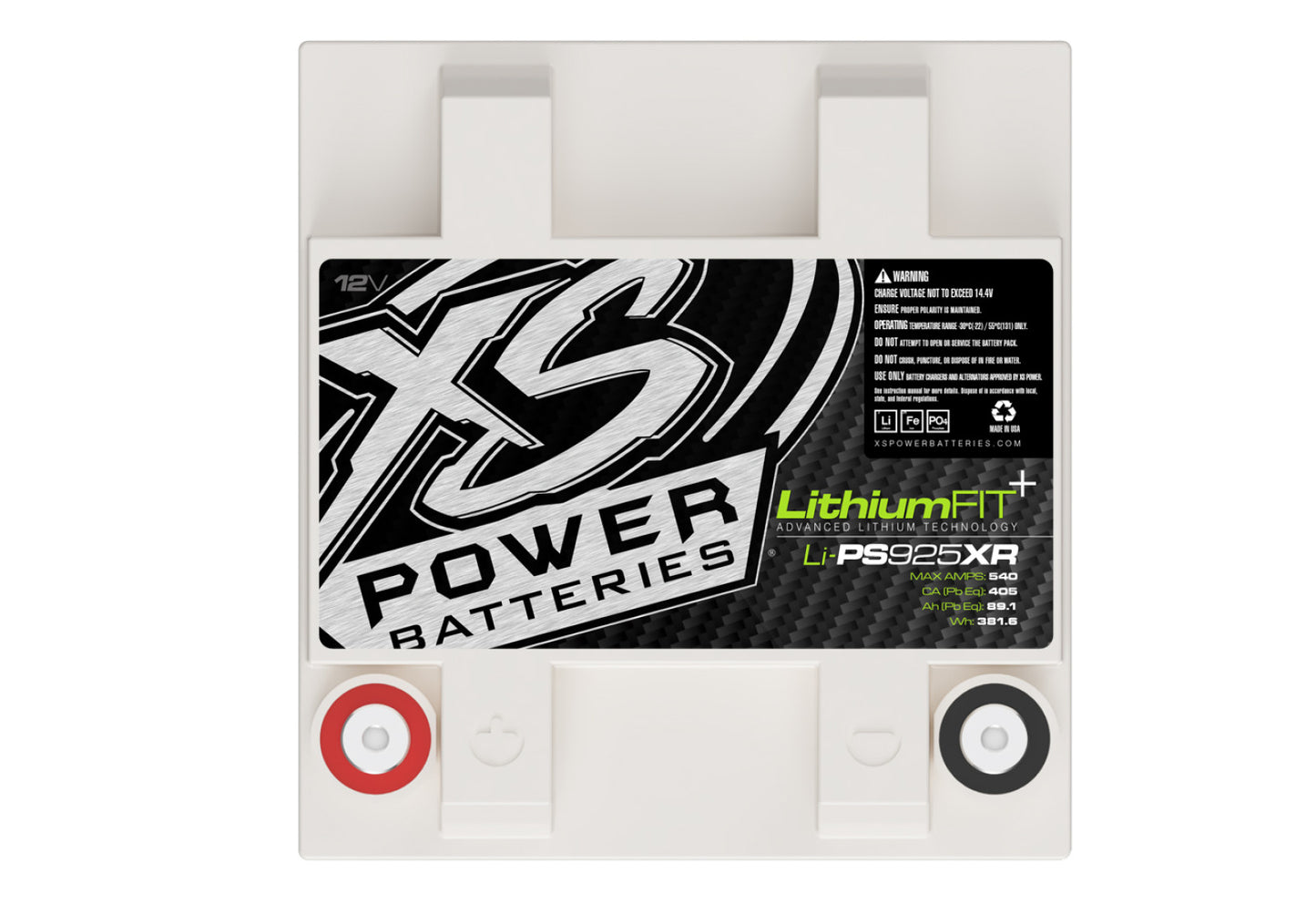 XS Power Batteries Lithium Powersports Series Batteries - M6 Terminal Bolts Included 540 Max Amps Li-PS925XR